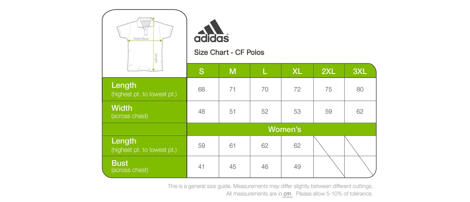 Adidas Polo Size Chart