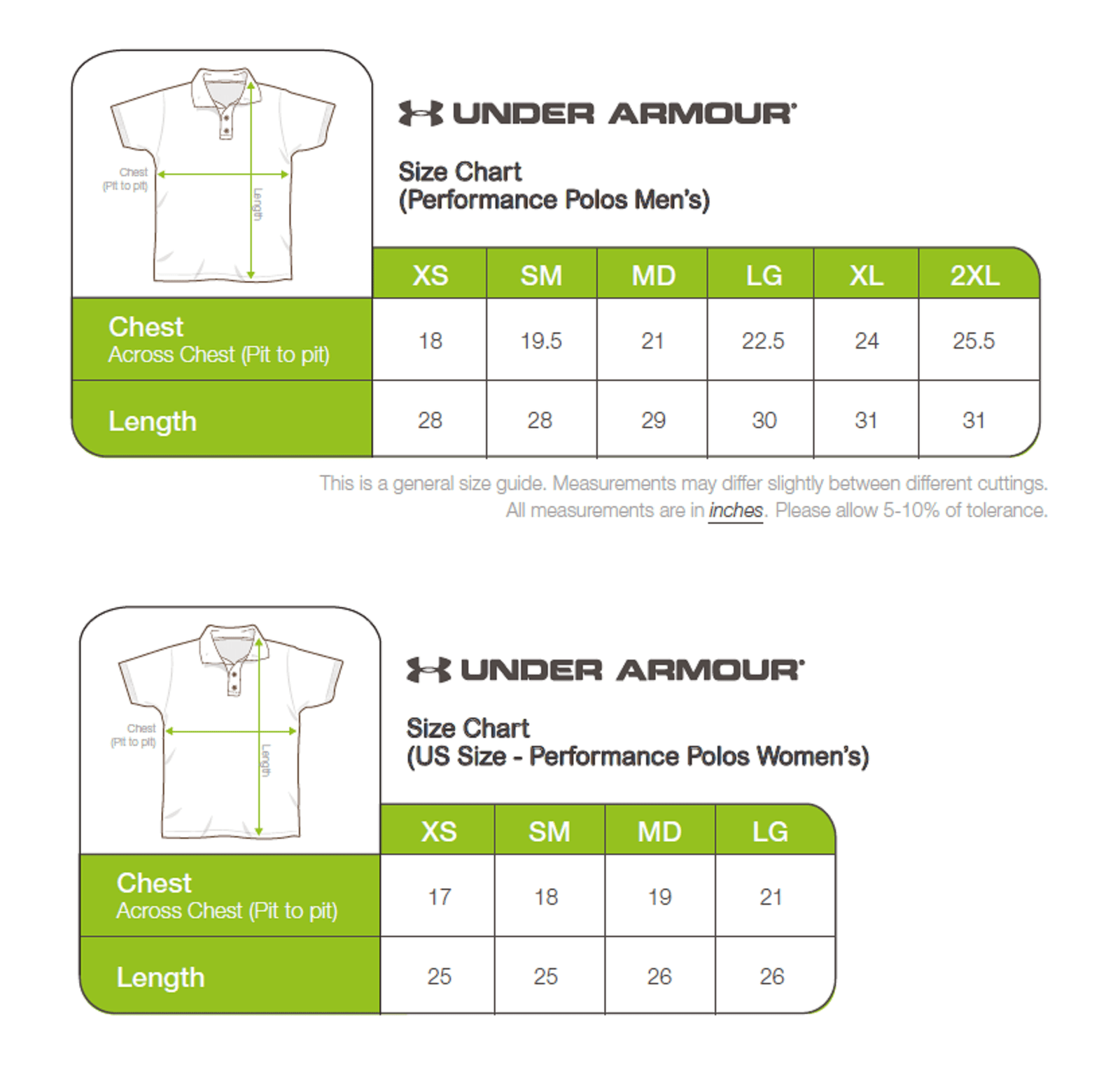 Under Armour Jersey Size Chart